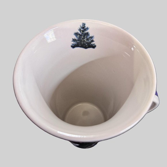 Christmas Holiday Santa Tall Latte Mugs Set Blue Dishwasher Microwave Safe Cups - Picture 6 of 13